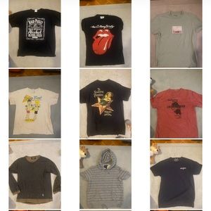 Bundle of men clothes, vintage T-shirt winter jacket